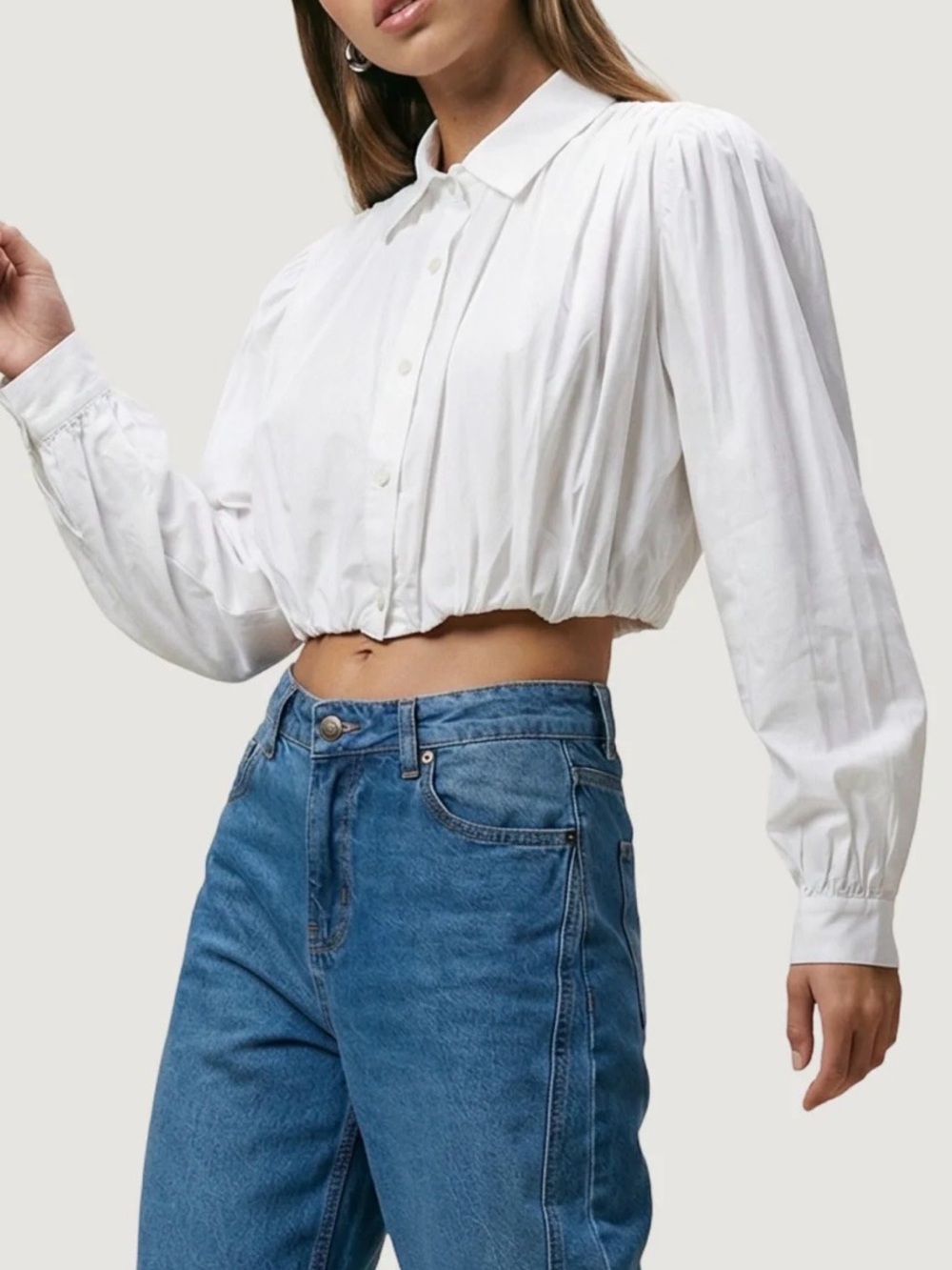 DTWO Official Bubble Hem Blouse